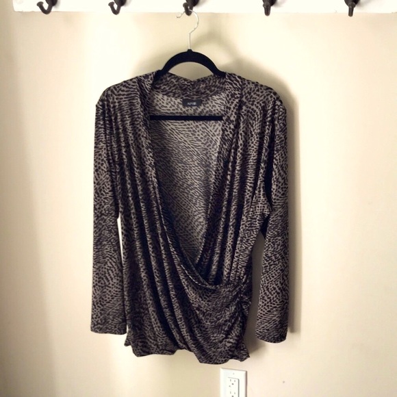 Apt. 9 Tops - Apt 9 Animal Print Wrap Front Blouse Size 1X